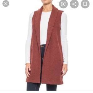 Cynthia Rowley | Burgundy Boiled Wool Blend Longline Vest | M